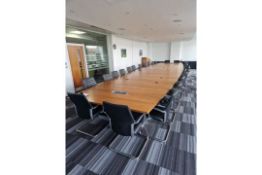 Boardroom Table - Complete with Power & Data Modules (970 X 240 cm)