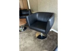 NO RESERVE Black Leather and Chrome Reception Chairs
