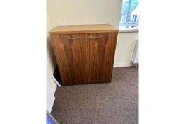 NO RESERVE Walnut Veneer Storage Cupboards x2