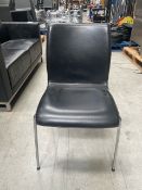 NO RESERVE Black Leather Appearance Chair With Metal Legs