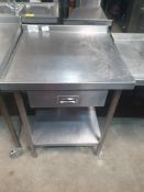 Stainless Steel Table With Undershelf & Drawer