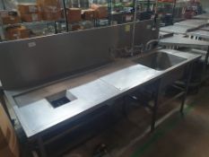 Left Hand Feed Table Sink With Bin Chute