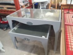 2 x Mirrored Top Tables