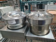 2 x bain marie gastronomes with lids and frames