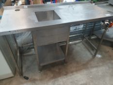 Stainless Steel Table - With Bar Sink And Postmix Gun Holder