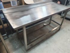 S/S feed table - 1600w x 700d x 850h