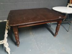 Wooden table on castors