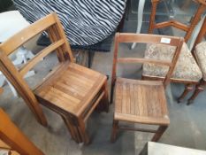 5 x original hardwood stacking school chairs