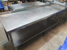 S/S prep bench with undershelf - 2100w x 650d x 850h