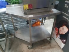 Stainless Steel Preparation Bench on Casters
