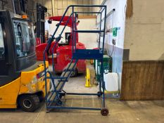 Blue Mobile Platform Step Ladders