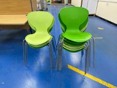 16 x Plastic Utility Chairs With Chrome Frames