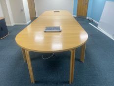 Adjustable Boardroom Table With Power Supply