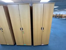 Pair Of Tall Wooden Storage Cupboards