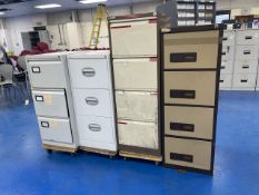 Bank Of 4 Metal Filing Cabinets