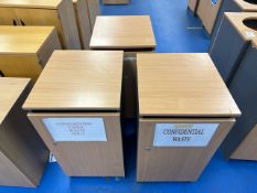 3 x Wooden Confidential Waste Bins