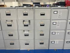 Bank of 4 x Metal Filing Cabinets