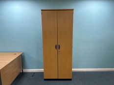 Pair Of Tall Wooden Storage Cupboards