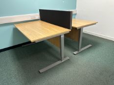 NO RESERVE Pair Of Pine Effect Straight Desks