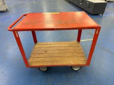 Red Metal Warehouse Trolley