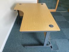 NO RESERVE Pine Effect Curved Radial Office Desk