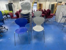 Bulk Offer Of 19 x Plastic Utility Chairs With Chrome Frames