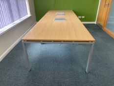 Adjustable Meeting Room Table With Pop Up Power Units