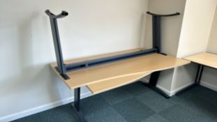 NO RESERVE Pair Of Wave Curved Office Desks