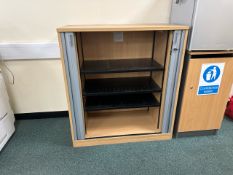A Pair Of Tambour Door Office Cabinets