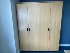 Trio Of Tall Wooden Storage Cupboards