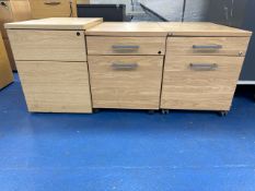 3 x Wooden Drawer Units