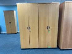Pair Of Tall Wooden Storage Cupboards