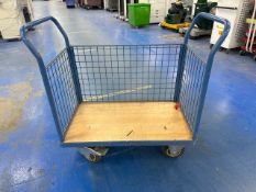 Blue Metal Warehouse Trolley