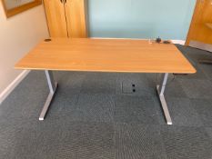 NO RESERVE Straight Rectangular Office Desk With Power Supply
