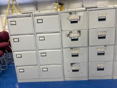 Bank of 4 x Metal Filing Cabinets