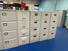 Bank of 5 x Metal Filing Cabinets
