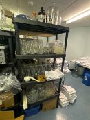 NO RESERVE Plastic Shelf and Glassware