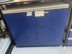 No Reserve - Blue Wood Double Door Storage Cabinet