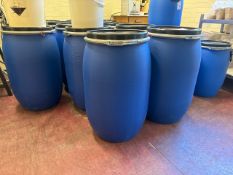 No Reserve - Blue Plastic 120L Storage Drums x6