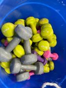 Tub Of Assorted Physical Studio Dumbbells