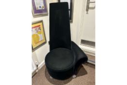 NO RESERVE Funky Black Velour Chairs x2