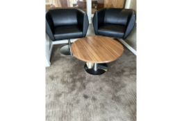 NO RESERVE Walnut and Chrome Coffee Table