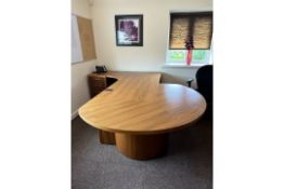 NO RESERVE Walnut Veneer Desk Arrangement