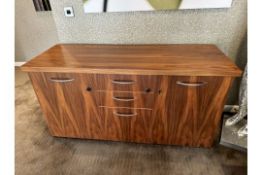NO RESERVE Walnut Credenza with Integrated Fridge