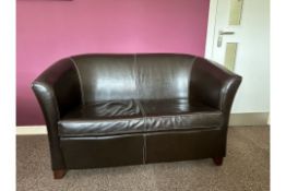 NO RESERVE Brown Leather Sofa