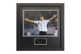 Sergio Aguero Signed Argentina Photo