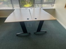 NO RESERVE Pair Of Wave Curved Office Desks