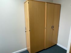 Pair Of Tall Wooden Storage Cabinets