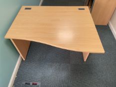 NO RESERVE Pine Effect Curved Office Desk