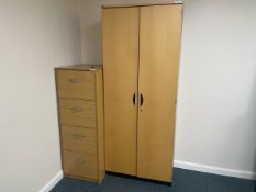 Trio Of Wooden Office Storage Cabinets